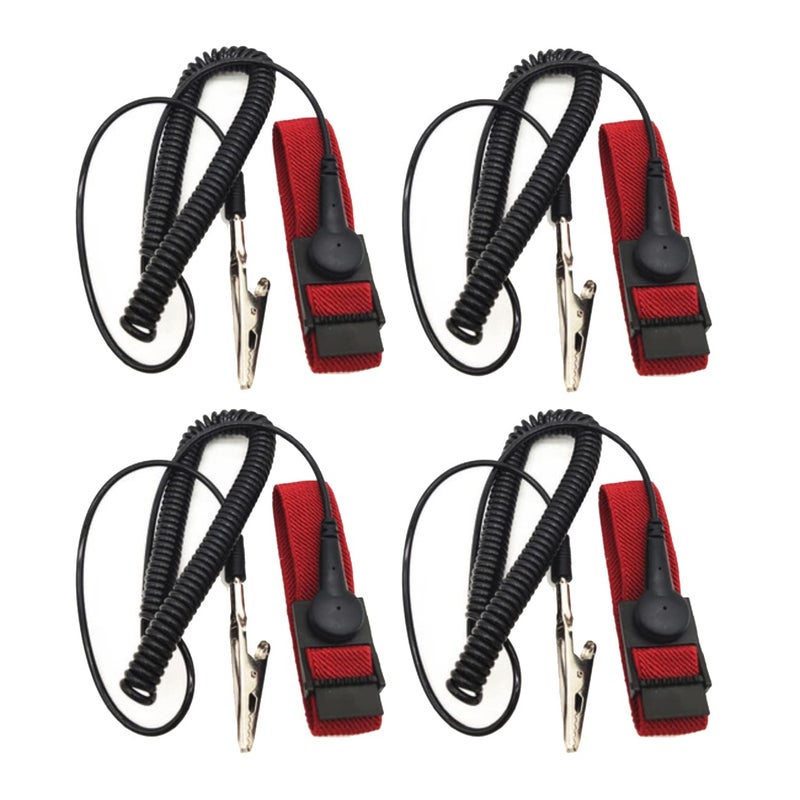 Mobudy Anti Static Wrist Strap with grounding Wire ESD Anti Static Wristband Adjustable Coiled Cord Anti Shock Wristband (4) - Image 1